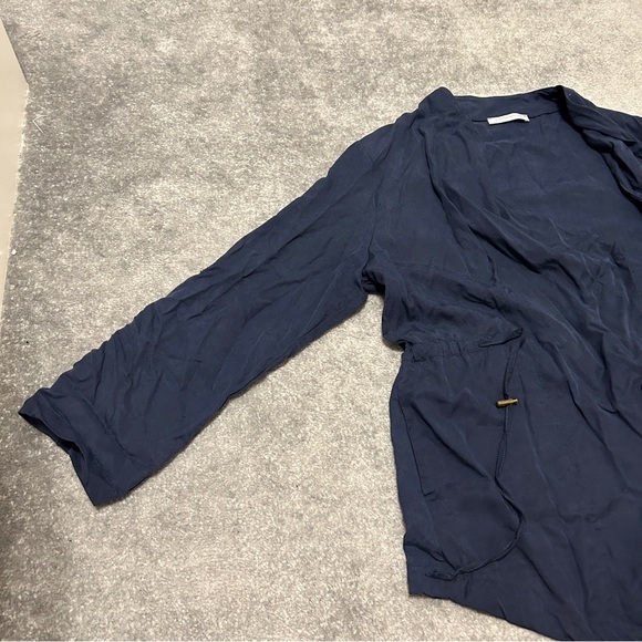 Drape Open Front Twill Jacket - Picture 10 of 12